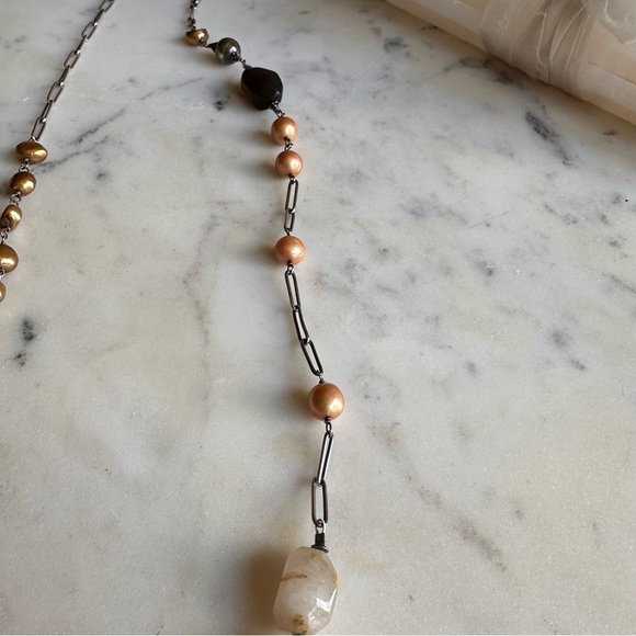 Silpada Sterling Silver, Pearl and Quartz 35” Necklace N1421 - Picture 4 of 9